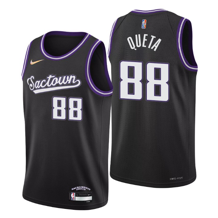 Sacramento Kings #88 Neemias Queta Men's Nike Black 2021/22 Swingman NBA Jersey - City Edition