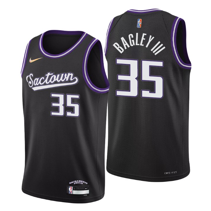 Sacramento Kings #35 Marvin Bagley III Men's Nike Black 2021/22 Swingman NBA Jersey - City Edition