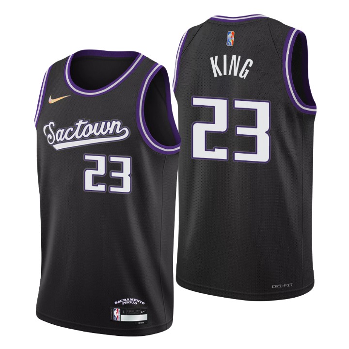 Sacramento Kings #23 Louis King Men's Nike Black 2021/22 Swingman NBA Jersey - City Edition