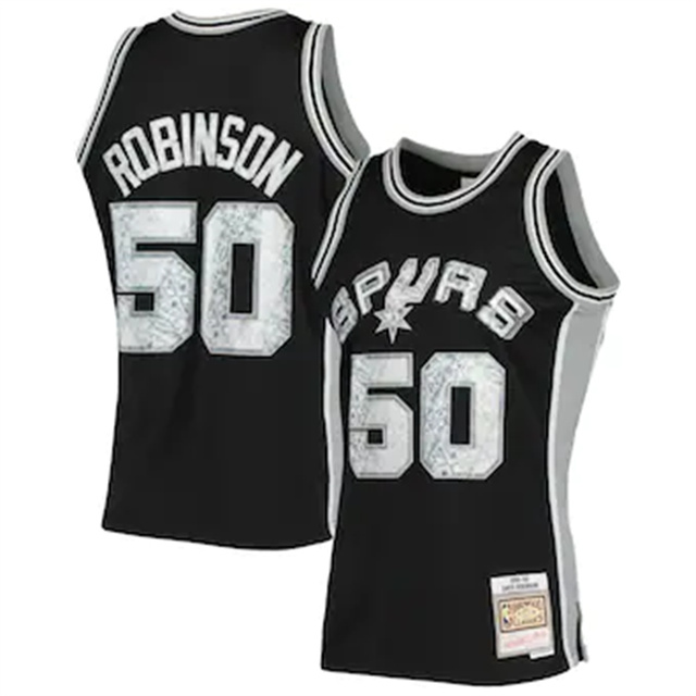 Nike Spurs #50 David Robinson Mitchell & Ness 1996-97 Hardwood Classics NBA 75th Anniversary Diamond Swingman Jersey - Black