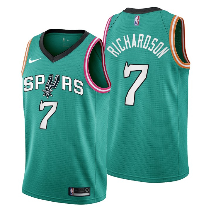 Nike Spurs #7 Josh Richardson Men's 2022-23 City Edition NBA Jersey - Cherry Blossom Teal