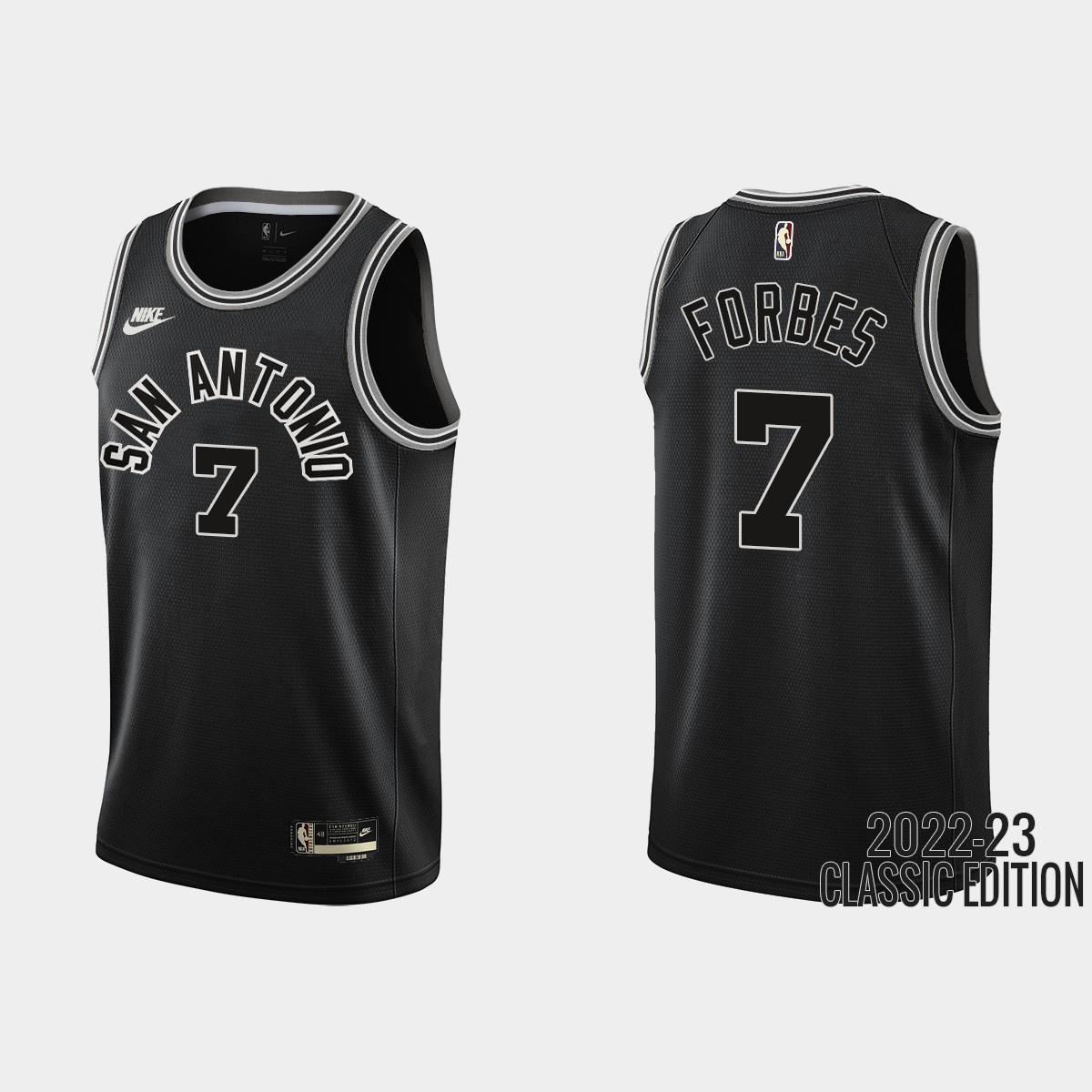 San Antonio Spurs #7 Bryn Forbes Black Men's Nike NBA 2022-23 Classic Edition Jersey