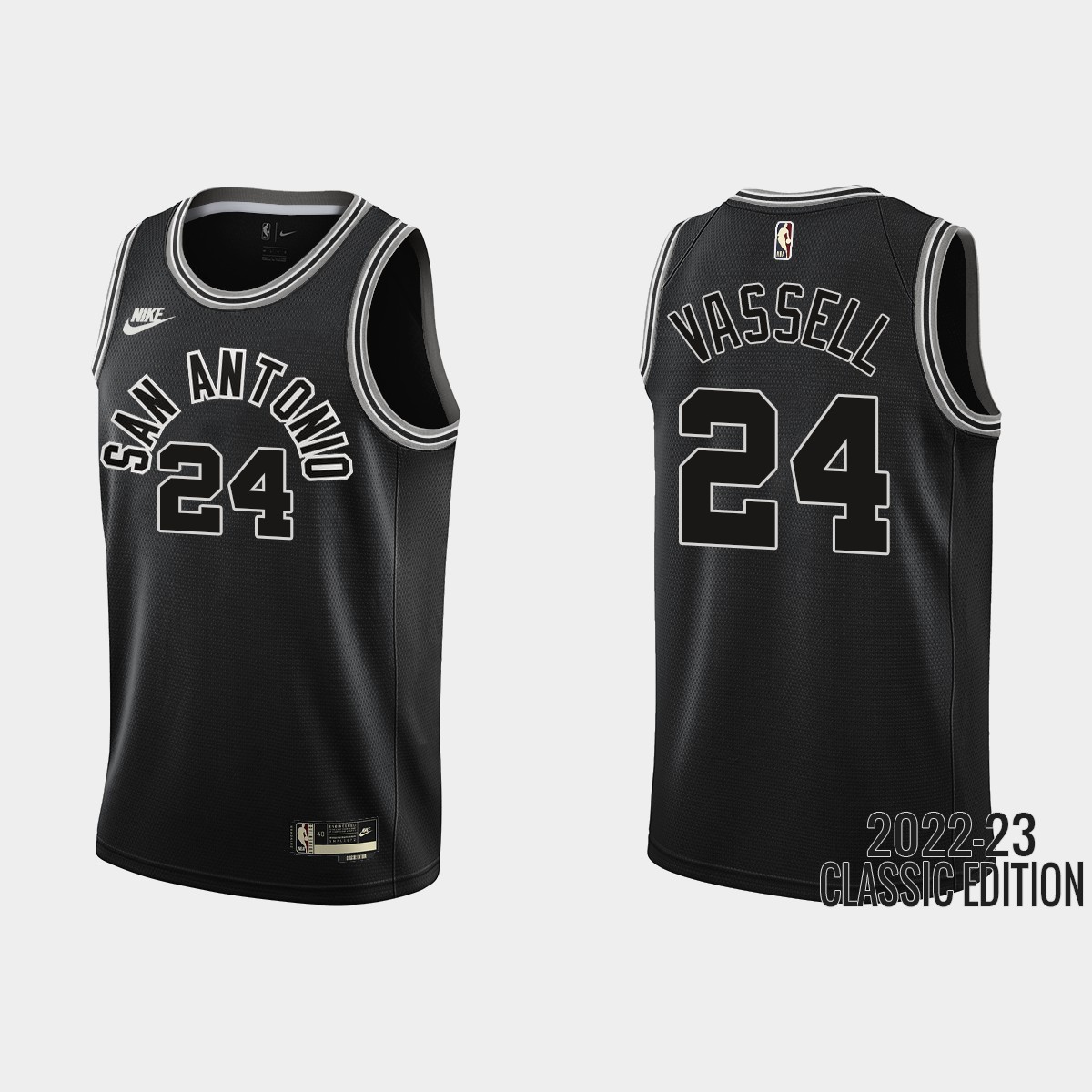 San Antonio Spurs #24 Devin Vassell Black Men's Nike NBA 2022-23 Classic Edition Jersey