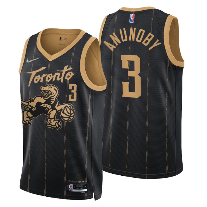 Toronto Raptors #3 OG Anunoby Men's Nike Black 2021/22 Swingman NBA Jersey - City Edition