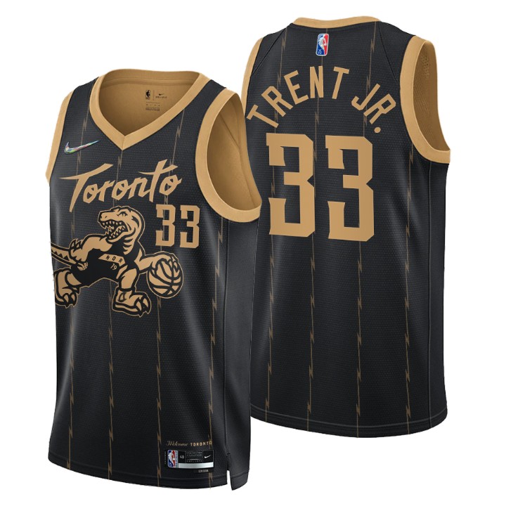 Toronto Raptors #33 Gary Trent Jr. Men's Nike Black 2021/22 Swingman NBA Jersey - City Edition