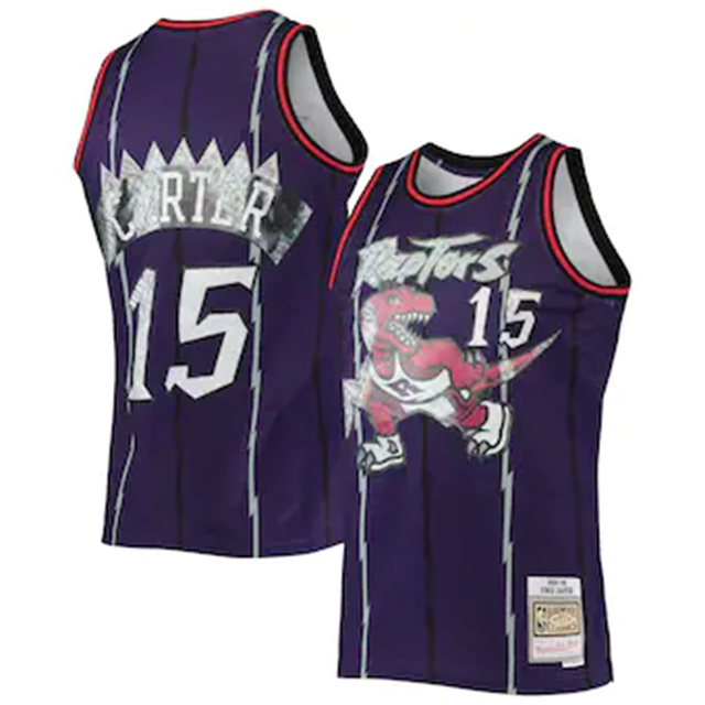 Nike Raptors #15 Vince Carter Mitchell & Ness 1996-97 Hardwood Classics NBA 75th Anniversary Diamond Swingman Jersey - Purple