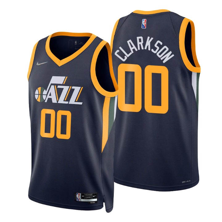 Nike Jazz #00 Jordan Clarkson Navy Men's 2021-22 NBA 75th Anniversary Diamond Swingman Jersey - Icon Edition