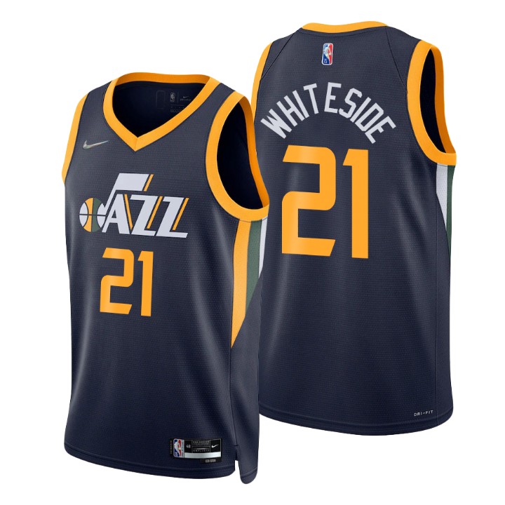 Nike Jazz #21 Hassan Whiteside Navy Men's 2021-22 NBA 75th Anniversary Diamond Swingman Jersey - Icon Edition