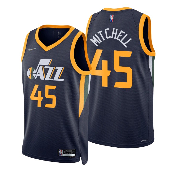 Nike Jazz #45 Donovan Mitchell Navy Men's 2021-22 NBA 75th Anniversary Diamond Swingman Jersey - Icon Edition