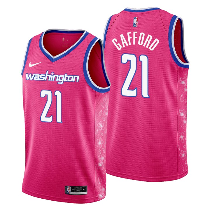 Nike Wizards #21 Daniel Gafford Men's 2022-23 City Edition NBA Jersey - Cherry Blossom Pink