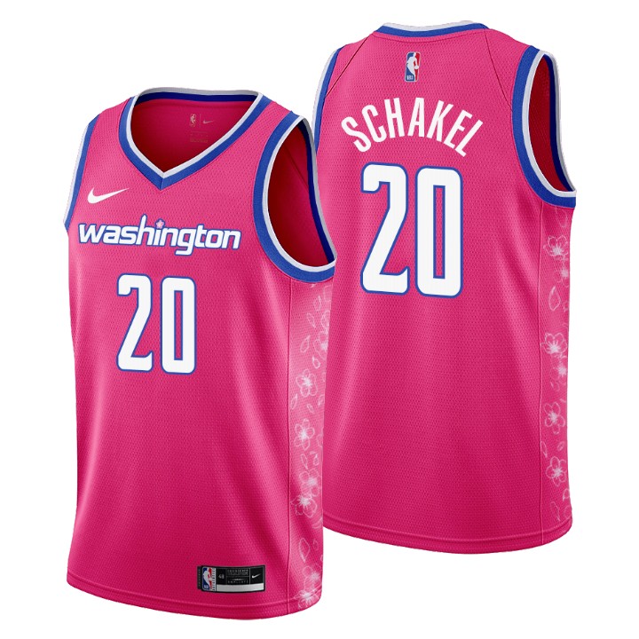 Nike Wizards #20 Jordan Schakel Men's 2022-23 City Edition NBA Jersey - Cherry Blossom Pink