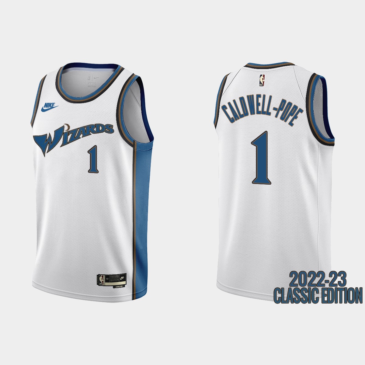 Washington Wizards #1 Kentavious Caldwell-Pope White Men's Nike NBA 2022-23 Classic Edition Jersey