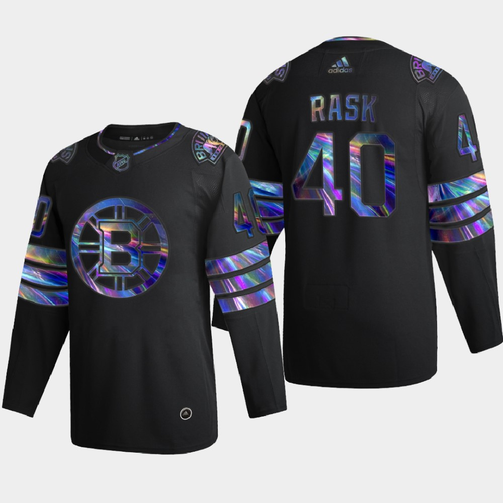 Washington Bruins #40 Tuukka Rask Men's Nike Iridescent Holographic Collection MLB Jersey - Black