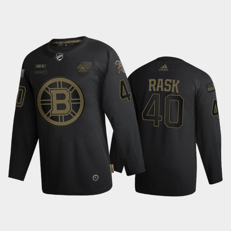 Boston Bruins #40 Tuukka Rask Men's Adidas 2020 Veterans Day Authentic NHL Jersey - Black