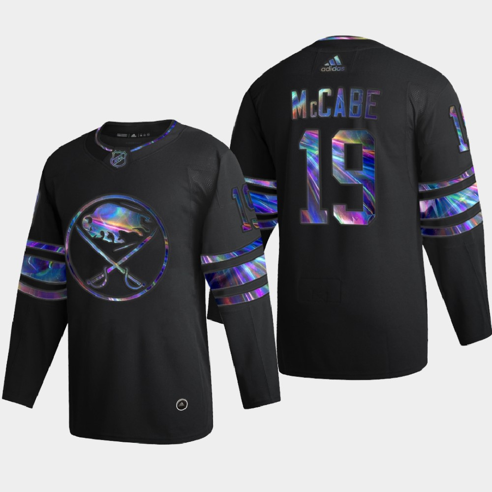 Buffalo Sabres #19 Jake McCabe Men's Nike Iridescent Holographic Collection MLB Jersey - Black