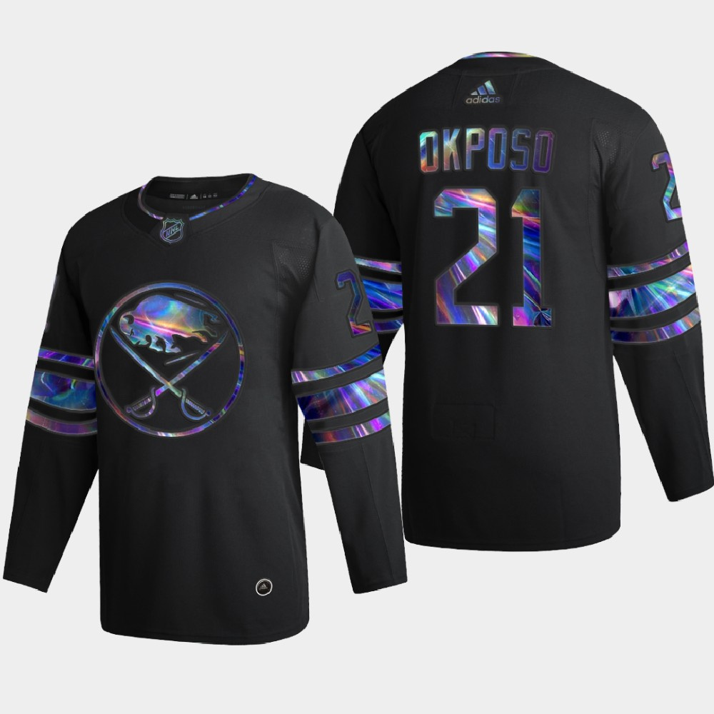 Buffalo Sabres #21 Kyle Okposo Men's Nike Iridescent Holographic Collection MLB Jersey - Black