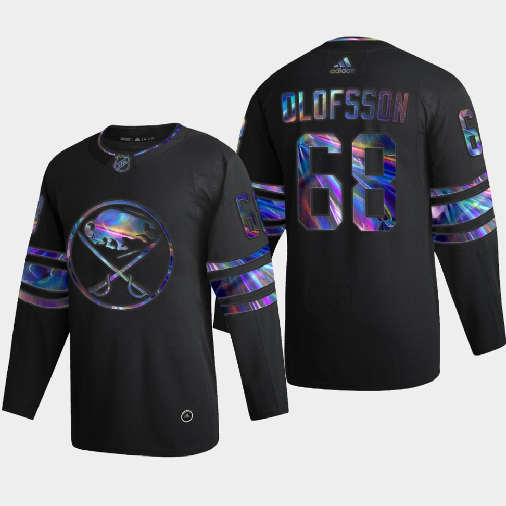 Buffalo Sabres #68 Victor Olofsson Men's Nike Iridescent Holographic Collection MLB Jersey - Black