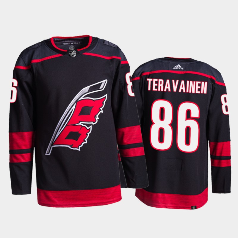 Adidas Hurricanes #86 Teuvo Teravainen Men's 2021-22 Alternate Authentic NHL Jersey - Black