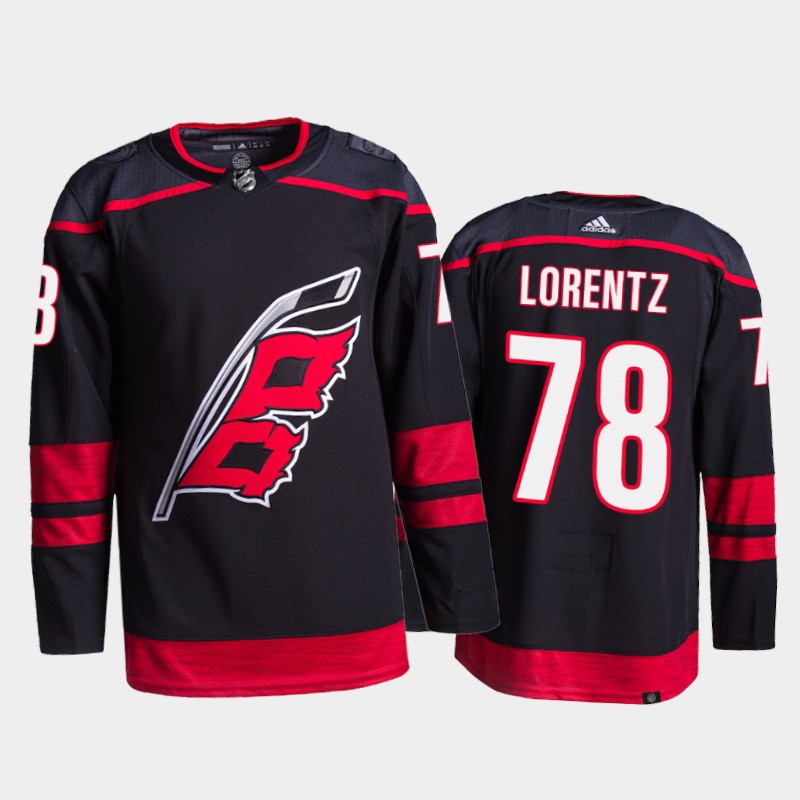 Adidas Hurricanes #78 Steven Lorentz Men's 2021-22 Alternate Authentic NHL Jersey - Black