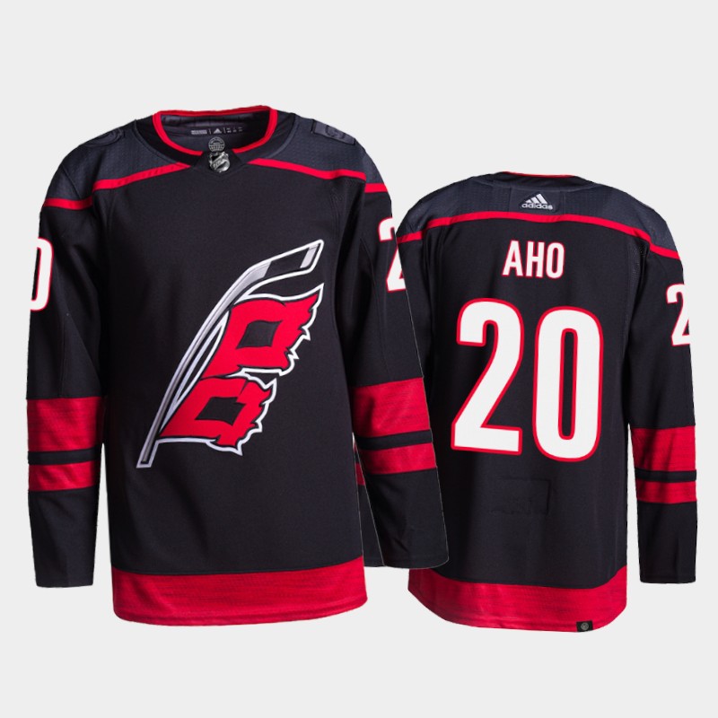 Adidas Hurricanes #20 Sebastian Aho Men's 2021-22 Alternate Authentic NHL Jersey - Black