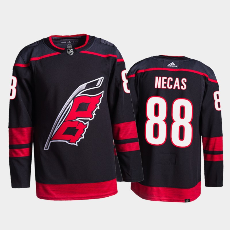 Adidas Hurricanes #88 Martin Necas Men's 2021-22 Alternate Authentic NHL Jersey - Black