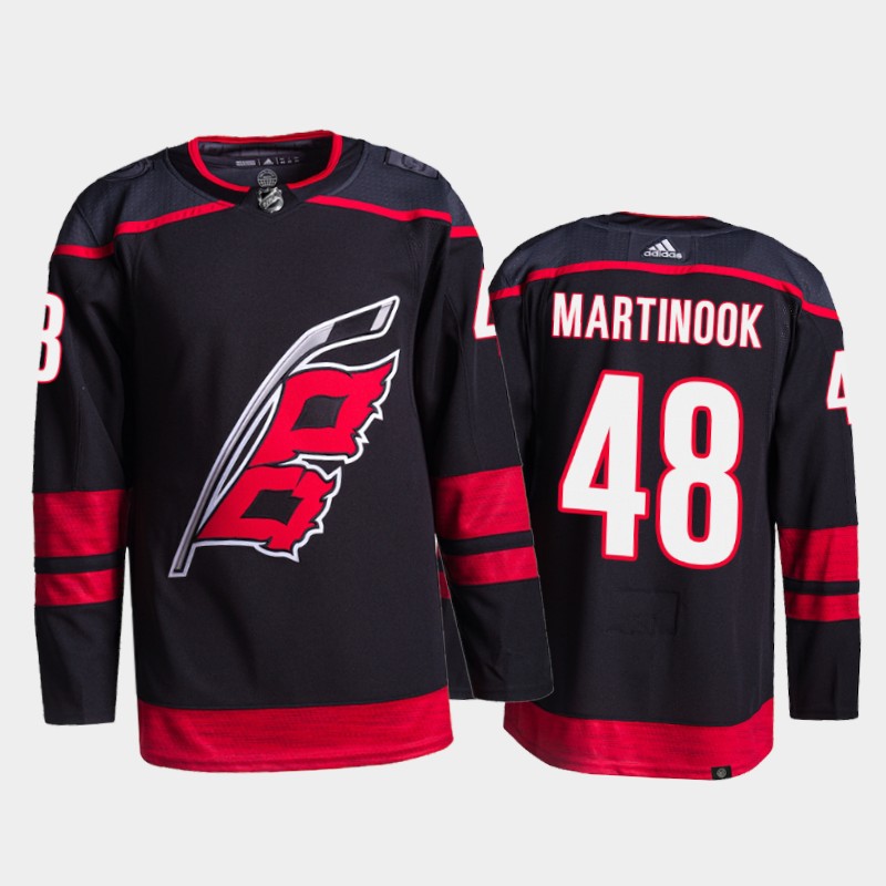 Adidas Hurricanes #48 Jordan Martinook Men's 2021-22 Alternate Authentic NHL Jersey - Black