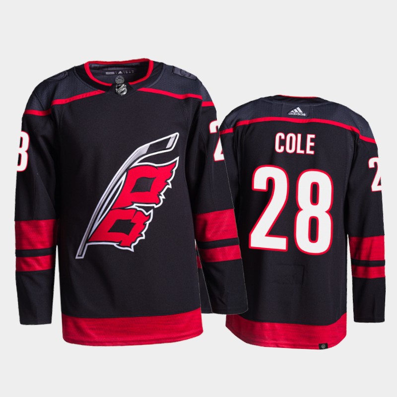 Adidas Hurricanes #28 Ian Cole Men's 2021-22 Alternate Authentic NHL Jersey - Black