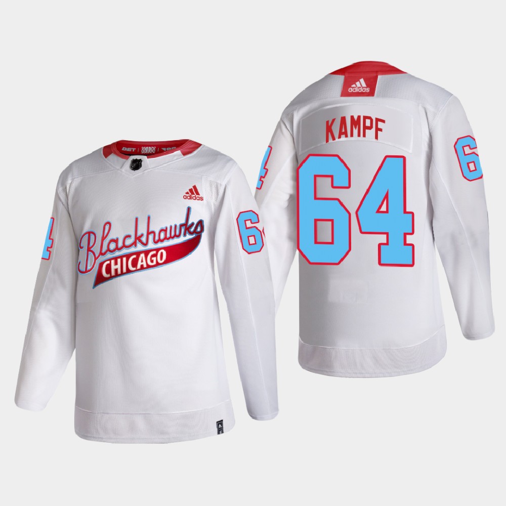 Chicago Blackhawks #64 David Kampf Men's White One Community Night NHL Jersey