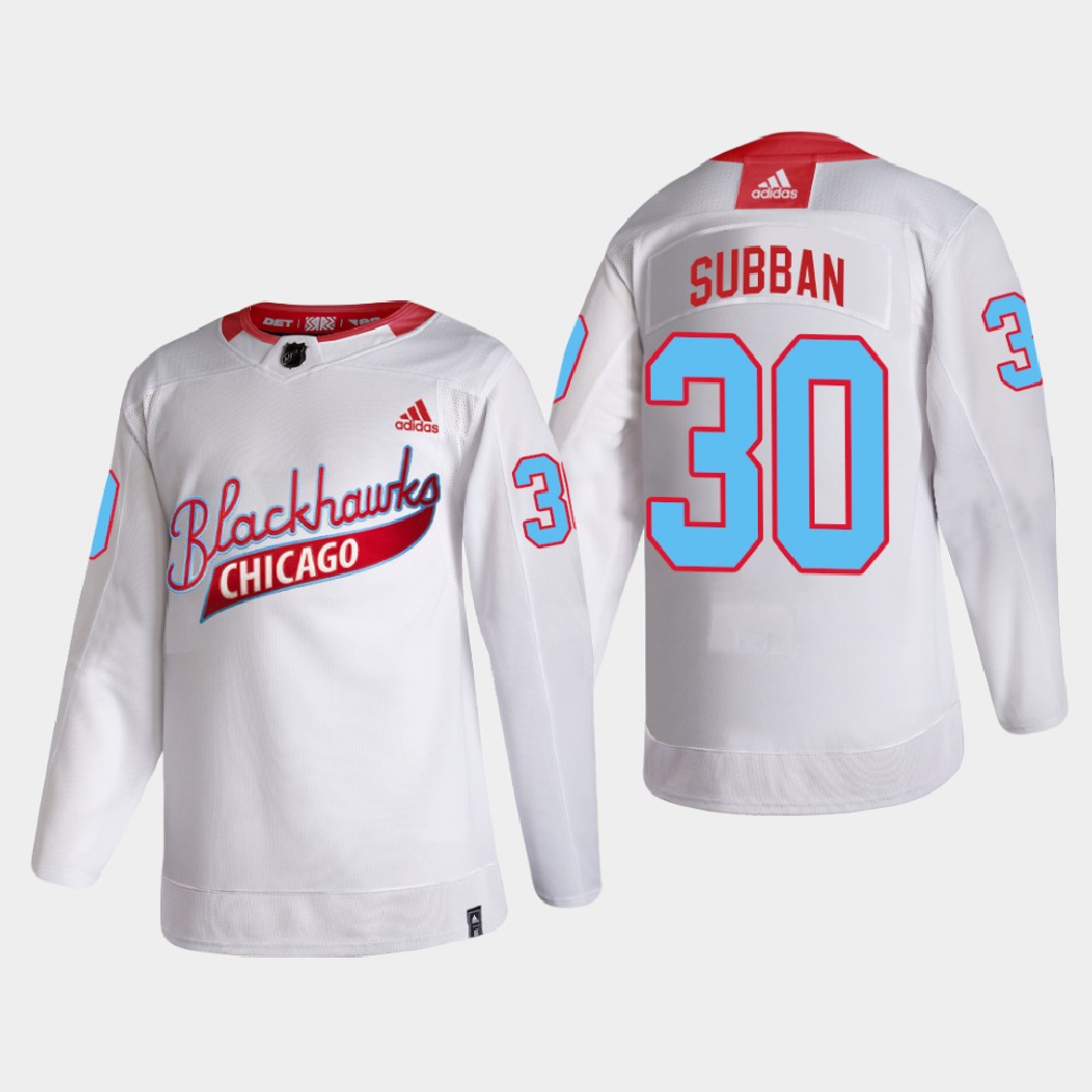 Chicago Blackhawks #30 Malcolm Subban Men's White One Community Night NHL Jersey