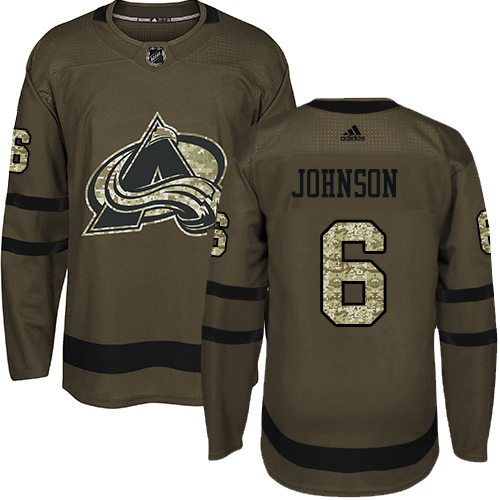 Adidas Avalanche #6 Erik Johnson Green Salute to Service Stitched NHL Jersey