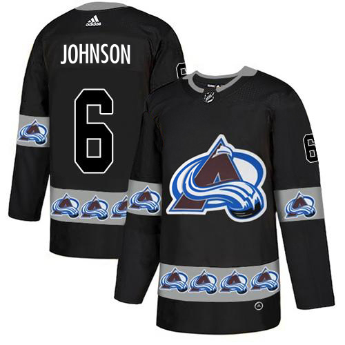 Adidas Avalanche #6 Erik Johnson Black Authentic Team Logo Fashion Stitched NHL Jersey