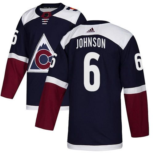 Adidas Avalanche #6 Erik Johnson Navy Alternate Authentic Stitched NHL Jersey