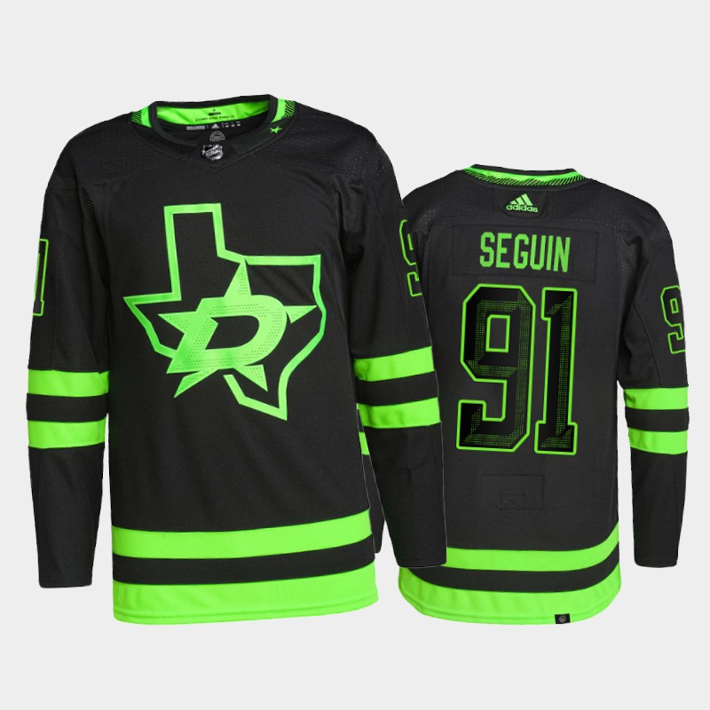 Adidas Stars #91 Tyler Seguin Men's 2021-22 Alternate Authentic NHL Jersey - Black