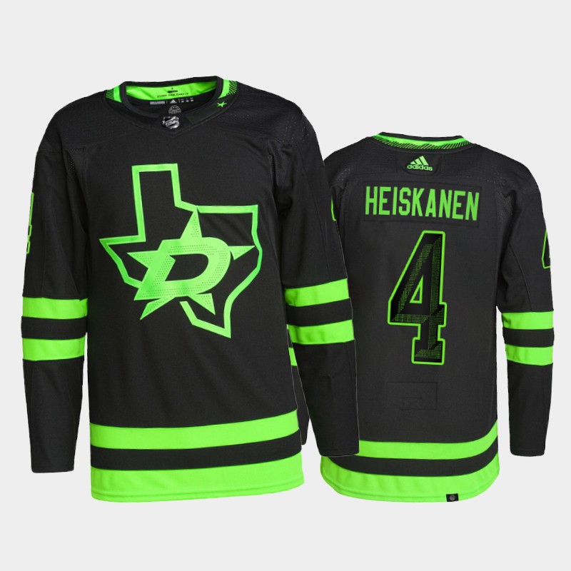 Adidas Stars #4 Miro Heiskanen Men's 2021-22 Alternate Authentic NHL Jersey - Black