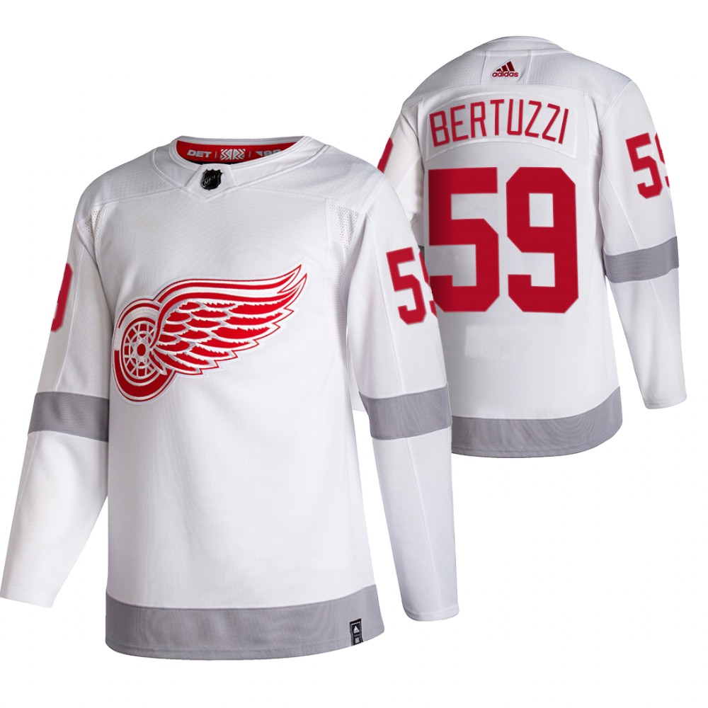 Detroit Red Wings #59 Tyler Bertuzzi White Men's Adidas 2020-21 Reverse Retro Alternate NHL Jersey