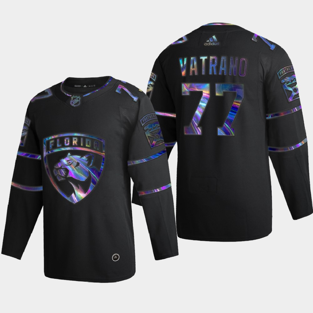 Florida Panthers #77 Frank Vatrano Men's Nike Iridescent Holographic Collection MLB Jersey - Black