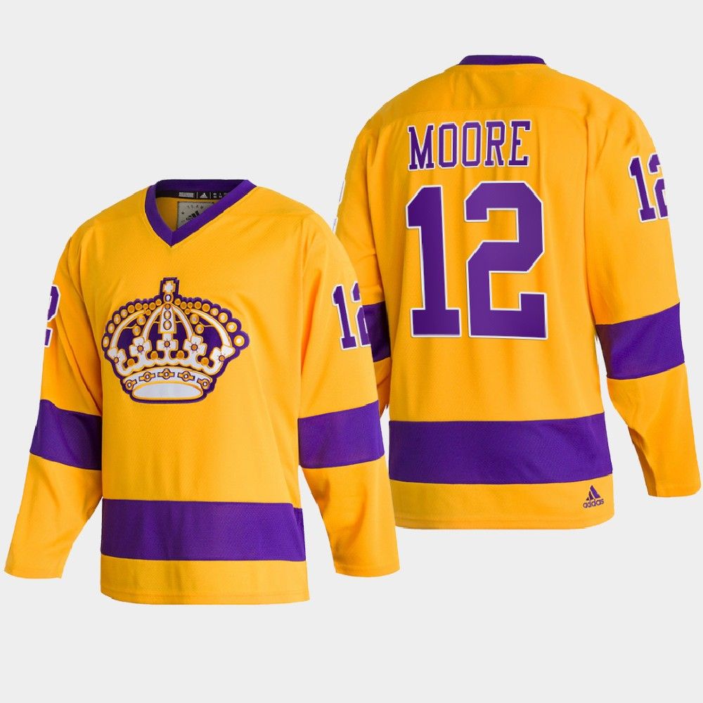 Adidas Kings #12 Trevor Moore Team Classics Gold Men's NHL 2022 Throwback Jersey