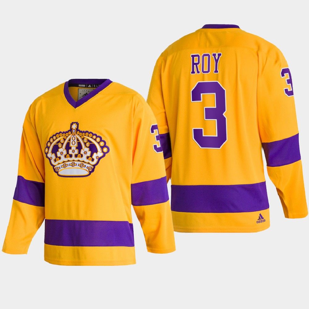 Adidas Kings #3 Matt Roy Team Classics Gold Men's NHL 2022 Throwback Jersey