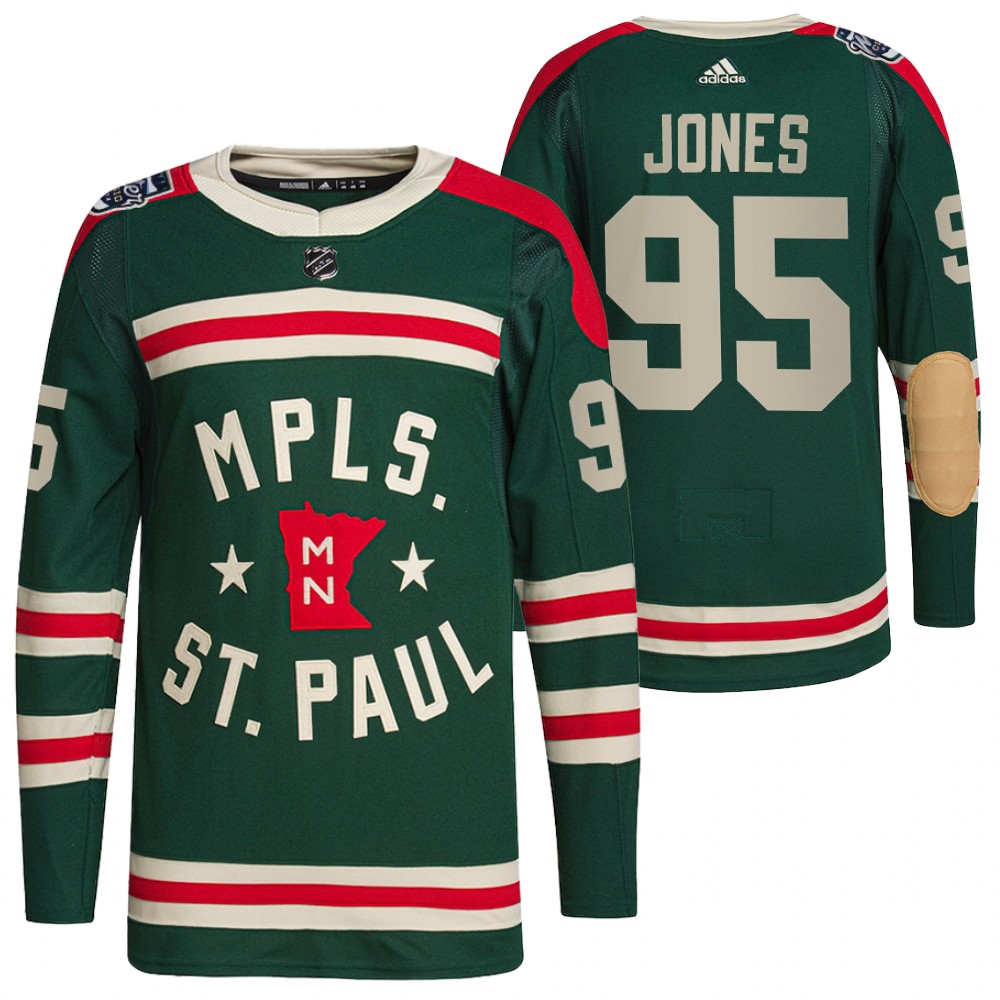 Minnesota Wild #95 Hunter Jones Men's Adidas 2022 Winter Classic Authentic NHL Jersey