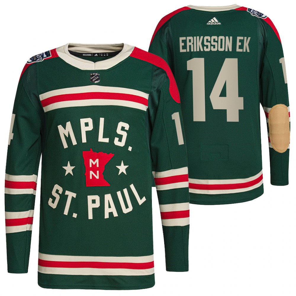 Minnesota Wild #14 Joel Eriksson Ek Men's Adidas 2022 Winter Classic Authentic NHL Jersey