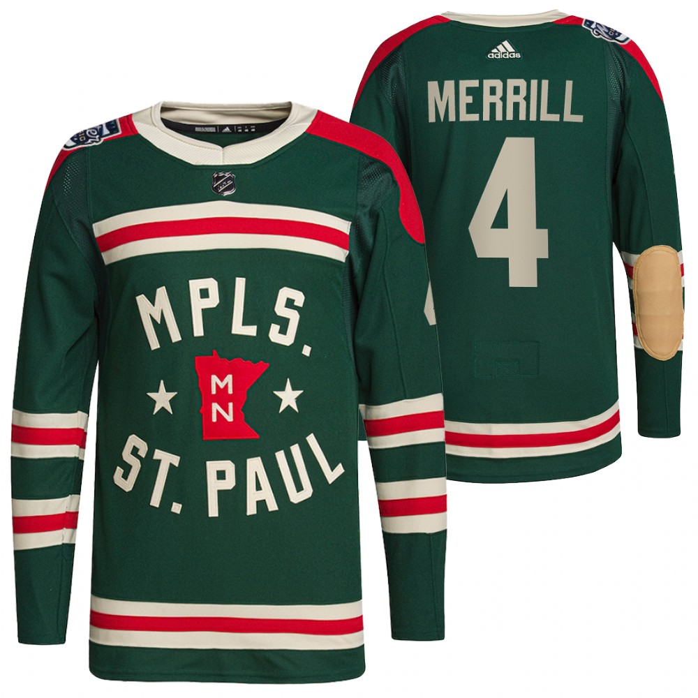 Minnesota Wild #4 Jon Merrill Men's Adidas 2022 Winter Classic Authentic NHL Jersey