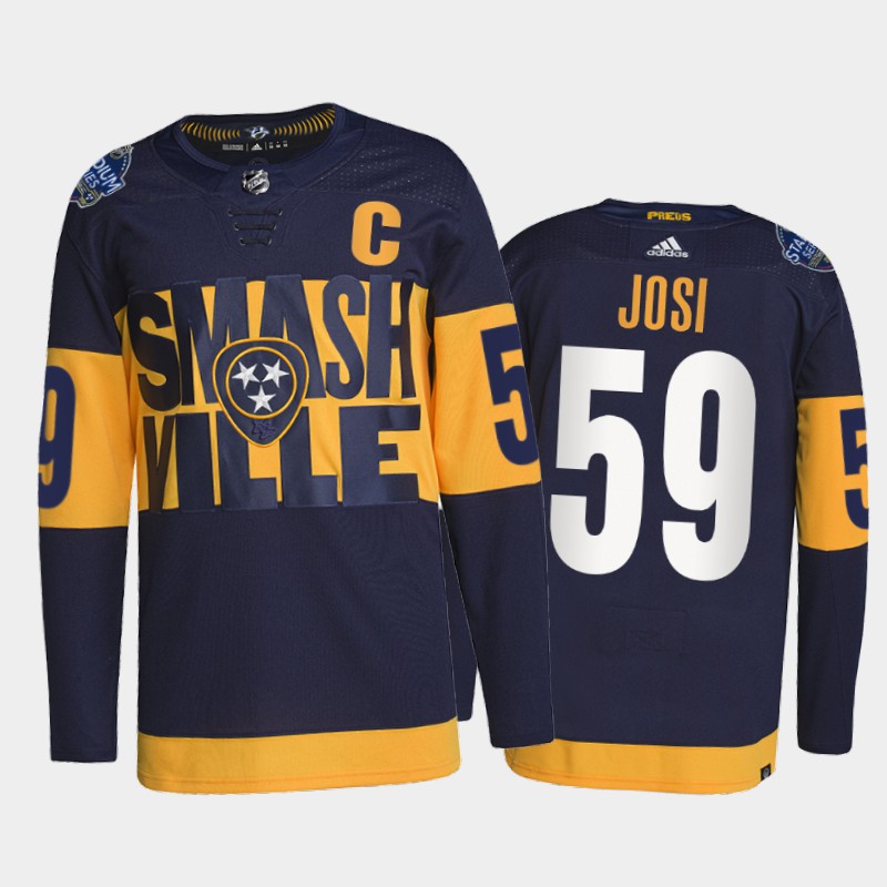 Adidas Predators #59 Roman Josi Men's 2022 Stadium Series Authentic NHL Jersey - Navy