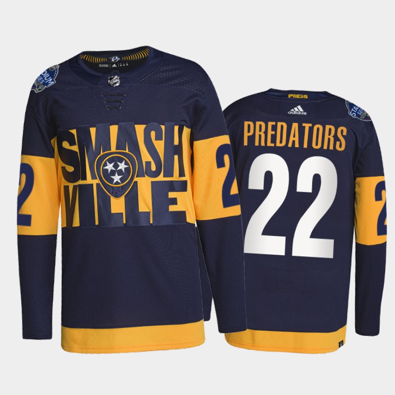 Adidas Predators #22 Predators Men's 2022 Stadium Series Authentic NHL Jersey - Navy