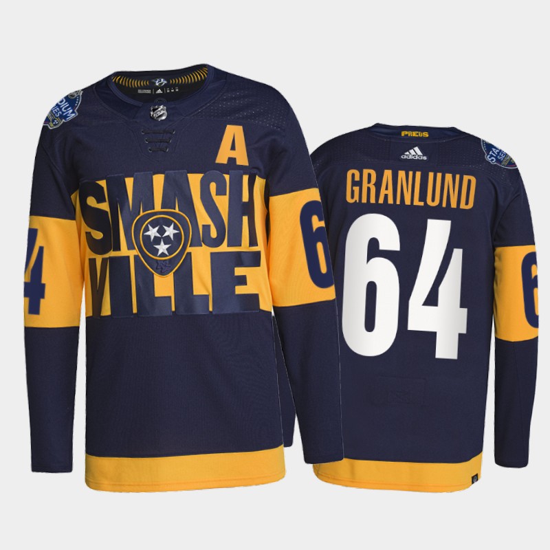 Adidas Predators #64 Mikael Granlund Men's 2022 Stadium Series Authentic NHL Jersey - Navy