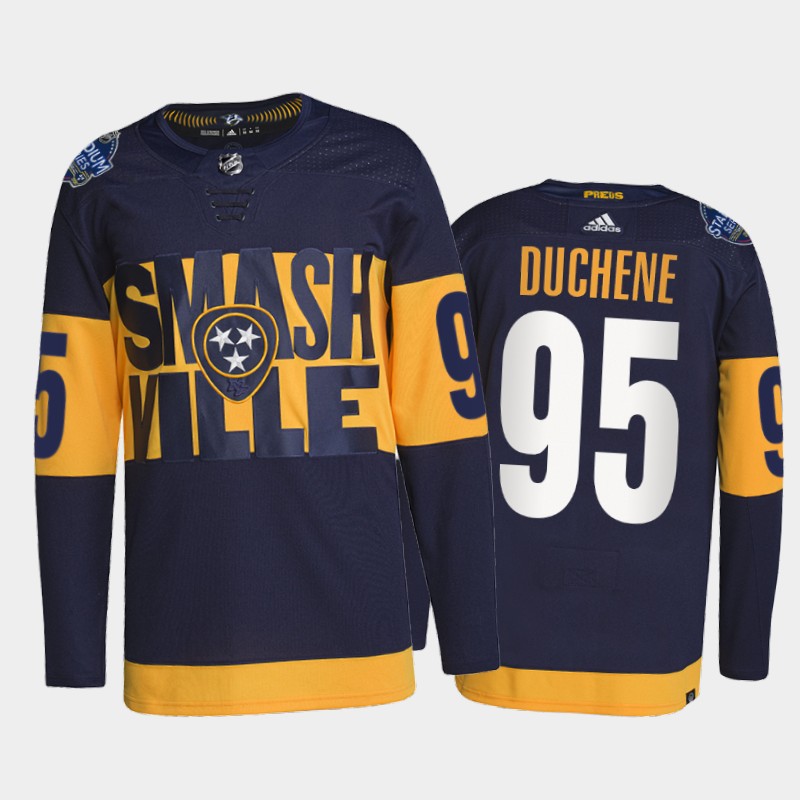 Adidas Predators #95 Matt Duchene Men's 2022 Stadium Series Authentic NHL Jersey - Navy