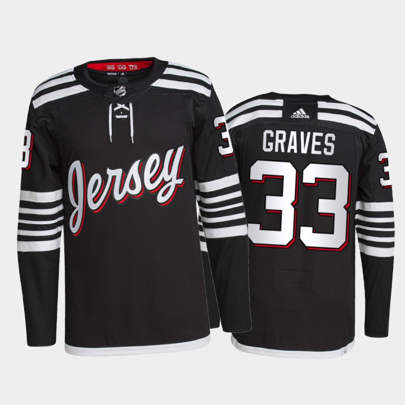 Adidas Devils #33 Ryan Graves Men's 2021-22 Alternate Authentic NHL Jersey - Black