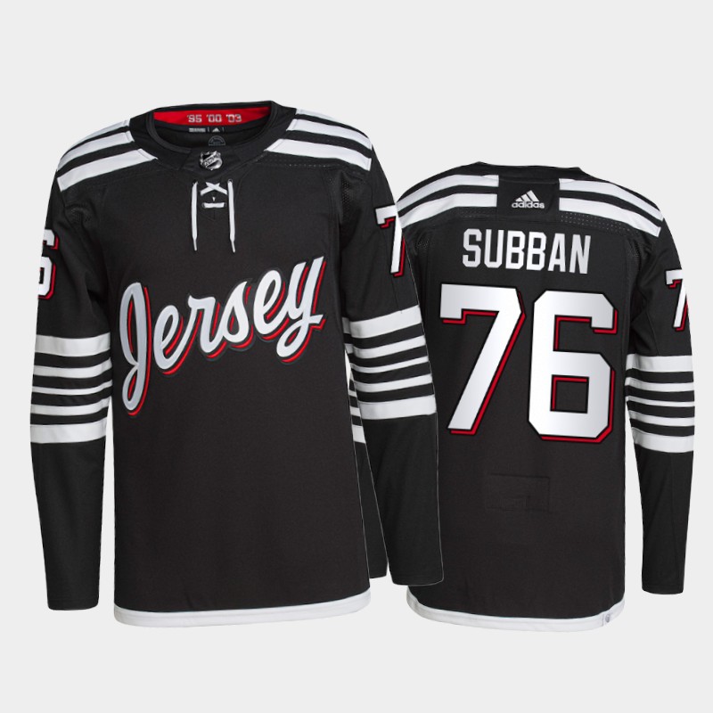 Adidas Devils #76 P.K. Subban Men's 2021-22 Alternate Authentic NHL Jersey - Black