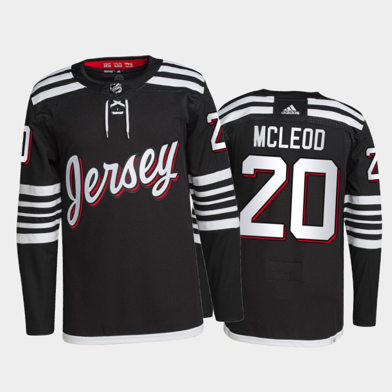 Adidas Devils #20 Michael Mcleod Men's 2021-22 Alternate Authentic NHL Jersey - Black