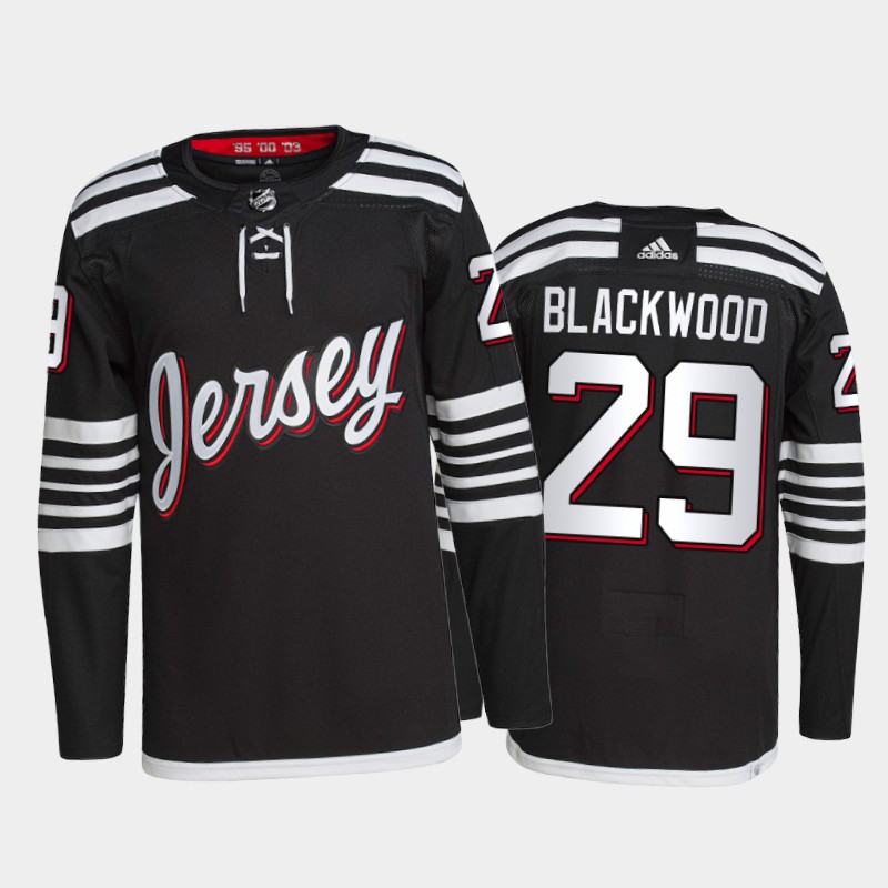 Adidas Devils #29 Mackenzie Blackwood Men's 2021-22 Alternate Authentic NHL Jersey - Black