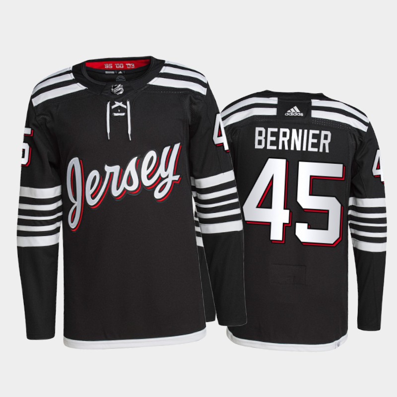 Adidas Devils #45 Jonathan Bernier Men's 2021-22 Alternate Authentic NHL Jersey - Black